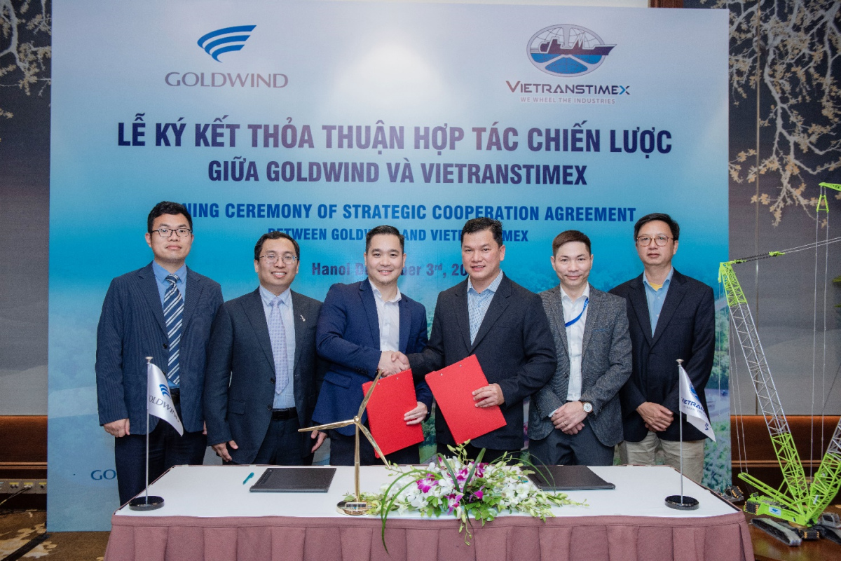 Vietranstimex bắt tay hợp tác với Tập đoàn Goldwind, góp phần mở ra nhiều triển vọng và cơ hội cho ngành năng lượng điện gió tại Việt Nam.
