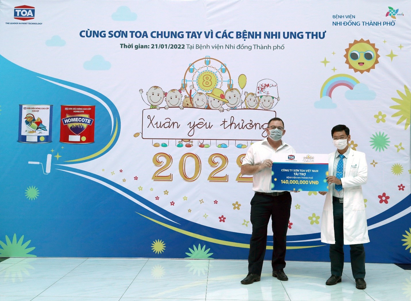 Sơn TOA Việt Nam mang không khí xuân đầm ấm đến Bệnh viện Nhi đồng Thành phố - ảnh 1