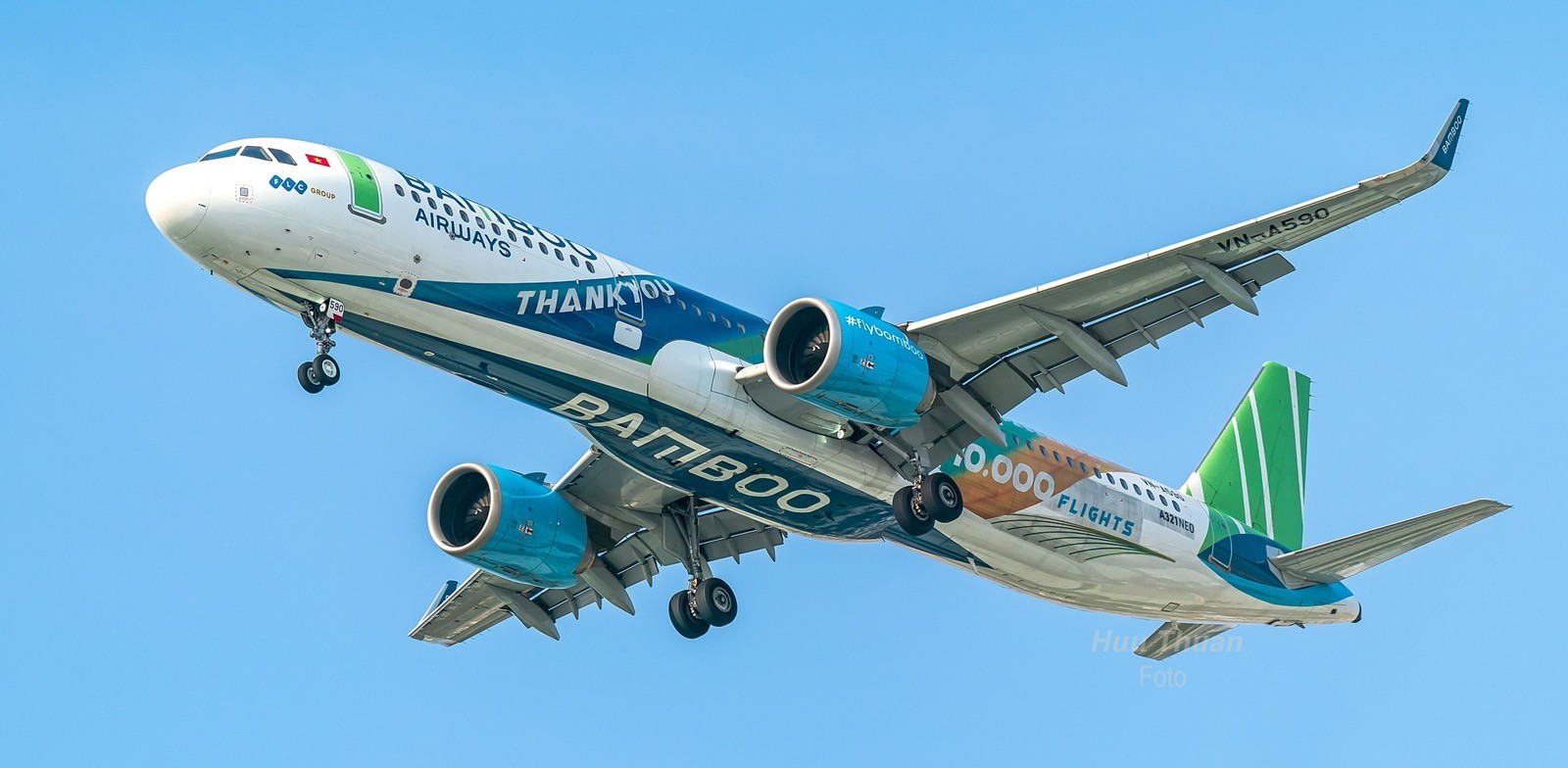 Chuyên cơ A321neo của Bamboo Airways dự kiến đưa đội tuyển bóng đá nữ quốc gia Việt Nam về nước sáng 10/2. Ảnh: Bamboo Airways