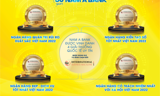 Nam A Bank nhận 4 giải thưởng quốc tế